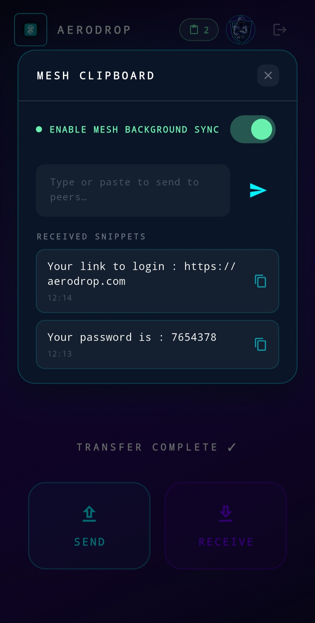 AeroDrop Clipboard